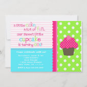 Uitnodiging voor Bright Cupcake 1st verjaardag (Voorkant)