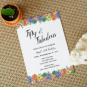 Uitnodiging voor Bright Floral Birthday