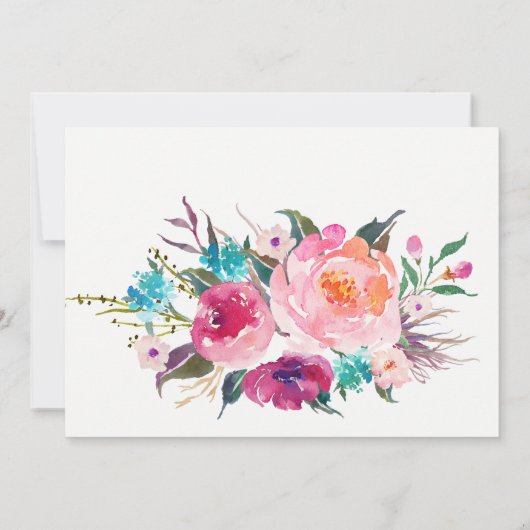 Uitnodiging voor Bright Floral Graduation party (Achterkant)