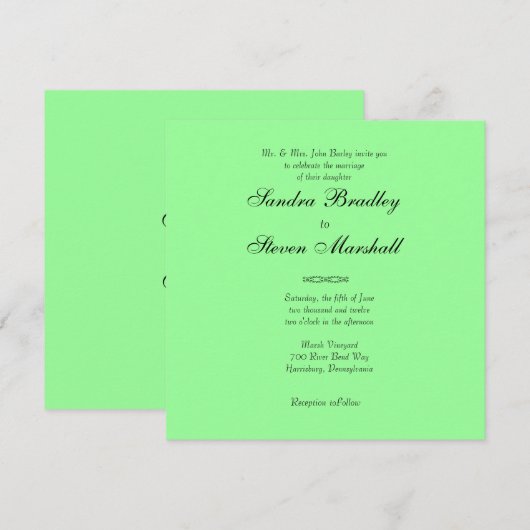 Uitnodiging voor Bright Limoen (Voorkant / Achterkant)