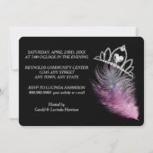 Uitnodiging voor Bright Pink Masquerade Quinceaner (Achterkant)