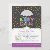 Uitnodiging voor Bright Rainbow Baby Sprinkle Umbr (Voorkant)