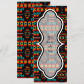 Uitnodiging voor Bright Red, Geel en Blauw Patroon (Voorkant / Achterkant)