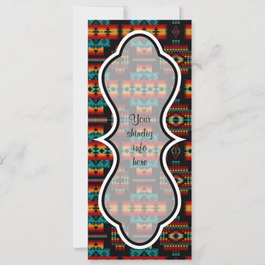 Uitnodiging voor Bright Red, Geel en Blauw Patroon (Voorkant)