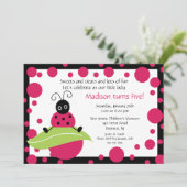 Uitnodiging voor Bright & Stor Koud Ladybug Birthd (Staand voorkant)