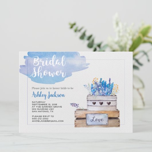 Uitnodiging voor britse douche (Staand voorkant)