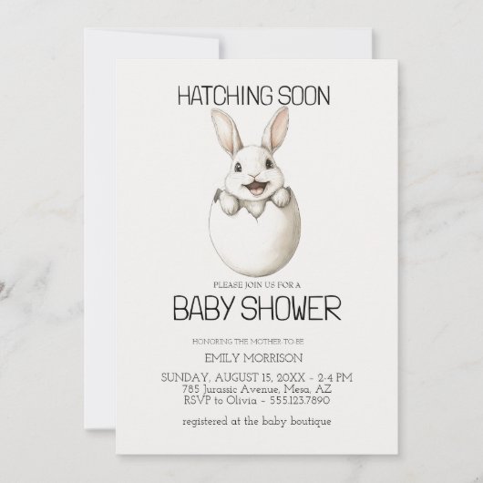 Uitnodiging voor broedkonijnenBaby shower (Voorkant)