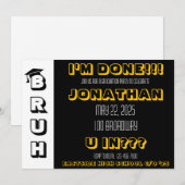 Uitnodiging voor BRUH diploma-uitreiking feest (Voorkant / Achterkant)