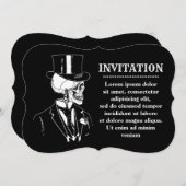 Uitnodiging voor bruidegom met schedel (Voorkant / Achterkant)