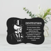 Uitnodiging voor bruidegom met schedel (Staand voorkant)