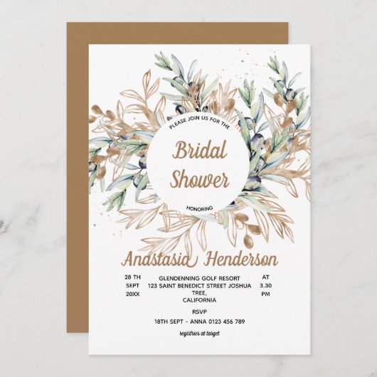 Uitnodiging voor bruidsdouche (Voorkant / Achterkant)