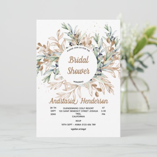 Uitnodiging voor bruidsdouche (Staand voorkant)