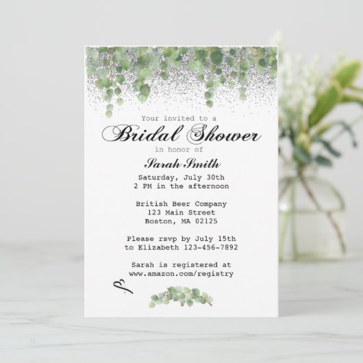 Uitnodiging voor Bruidsdouche (Staand voorkant)