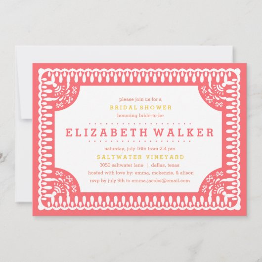 Uitnodiging voor bruidsdouche | Fiesta Olé (Voorkant)