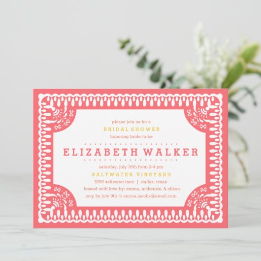 Uitnodiging voor bruidsdouche | Fiesta Olé (Staand voorkant)