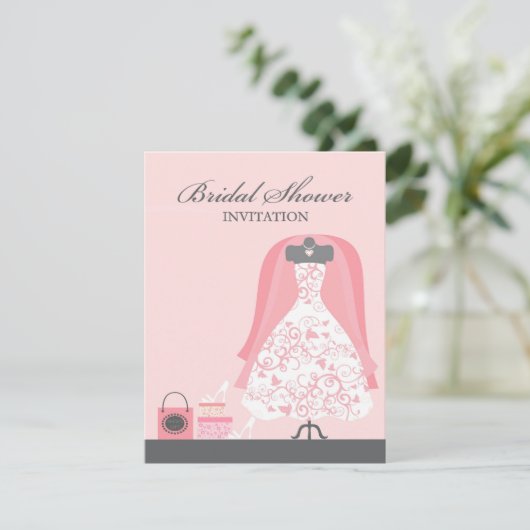 Uitnodiging voor bruidsdouche Flat Kaart Invitatio (Staand voorkant)