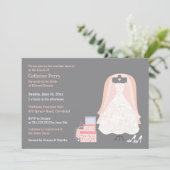 Uitnodiging voor bruidsdouche Flat Kaart Invitatio (Staand voorkant)