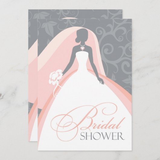 Uitnodiging voor bruidsdouche Flat Kaart Invitatio (Voorkant / Achterkant)