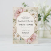 Uitnodiging voor bruidsdouche, Frans chateau-feest (Staand voorkant)