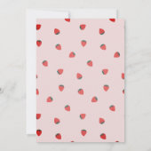 Uitnodiging voor bruidsdouche met aardbeienthema (Achterkant)