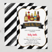 Uitnodiging voor bruidsdouche om de bar te bevoorr (Voorkant / Achterkant)