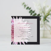 Uitnodiging voor bruidsdouche - Pink Gerbera Daisy (Staand voorkant)