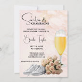Uitnodiging voor bruidsdouche sneakers en Champagn (Voorkant)