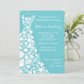 Uitnodiging voor bruidsdouche, strand, Zee Shell J (Staand voorkant)