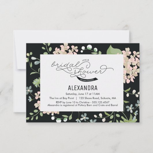 Uitnodiging voor bruidsdouche - Tuin, Bloem,  (Voorkant)