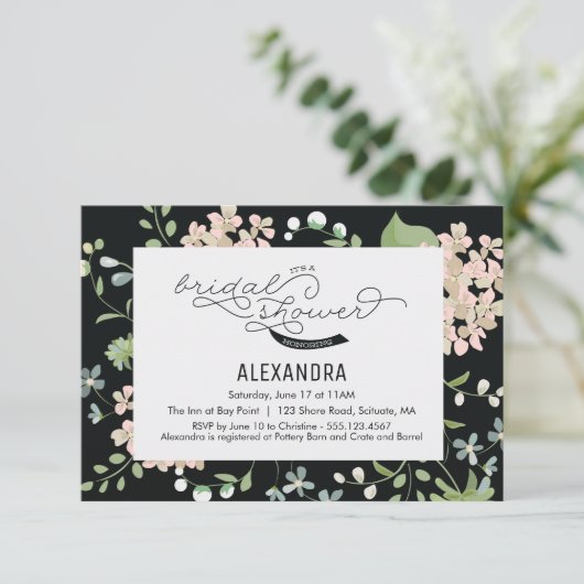 Uitnodiging voor bruidsdouche - Tuin, Bloem,  (Staand voorkant)