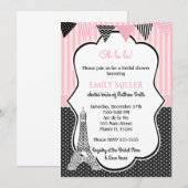 Uitnodiging voor bruidsdouche van de Eiffeltoren i (Voorkant / Achterkant)