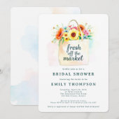 Uitnodiging voor bruidsdouche vers van de markt (Voorkant / Achterkant)