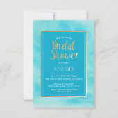 Uitnodiging voor bruidsdouche - Waterverf, strand, (Voorkant)