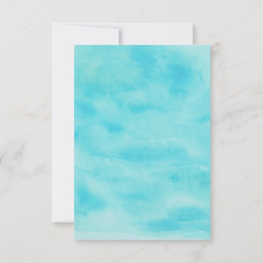 Uitnodiging voor bruidsdouche - Waterverf, strand, (Achterkant)