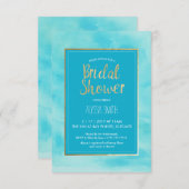 Uitnodiging voor bruidsdouche - Waterverf, strand, (Voorkant / Achterkant)