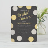 Uitnodiging voor bruidsdouche | Zilver Goud Krijtb (Staand voorkant)