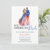 Uitnodiging voor bruidsfeest All American Bride (Staand voorkant)