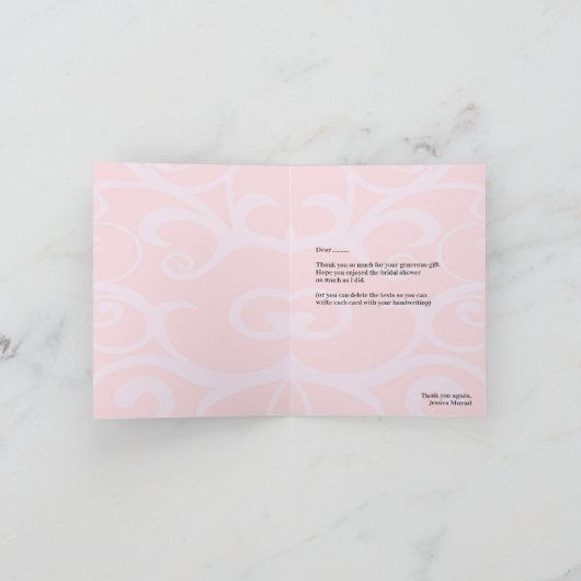 Uitnodiging voor bruidsfeest bedanken (Binnen)