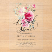 Uitnodiging voor bruidsfeest Blush Blossom (Voorkant)