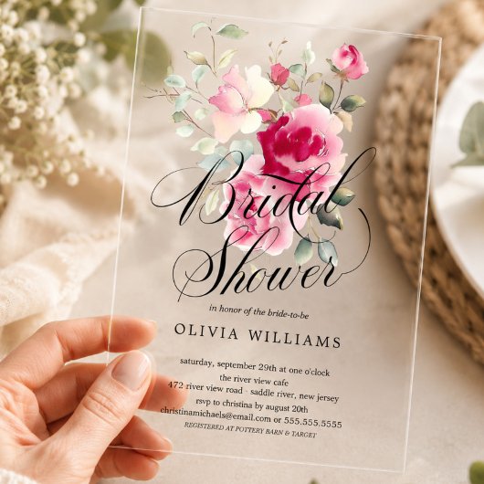 Uitnodiging voor bruidsfeest Blush Blossom