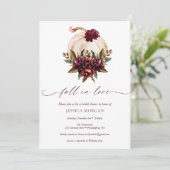 Uitnodiging voor bruidsfeest 'Burgundy Pumpkin Fal (Staand voorkant)