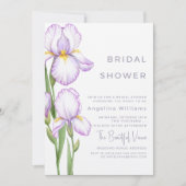 Uitnodiging voor bruidsfeest "Delicate irises" (Voorkant)