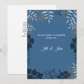 Uitnodiging voor bruidsfeest Elegante botanische b (Voorkant / Achterkant)