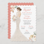 Uitnodiging voor bruidsfeest 'Fall Glam Bride in G (Voorkant / Achterkant)