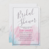 Uitnodiging voor bruidsfeest in pastel waterverf (Voorkant / Achterkant)