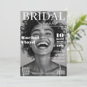 Uitnodiging voor bruidsfeest in stijl van modern t (Staand voorkant)