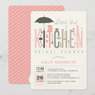 Uitnodiging voor bruidsfeest met 'Stock The Kitche