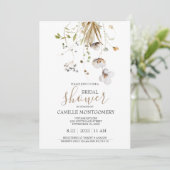 Uitnodiging voor bruidsfeest met wilde bloemen (Staand voorkant)
