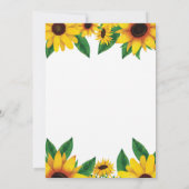 Uitnodiging voor bruidsfeest met zonnebloemen (Achterkant)