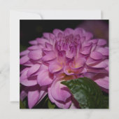 Uitnodiging voor bruidsfeest, paarse dahlia (Achterkant)